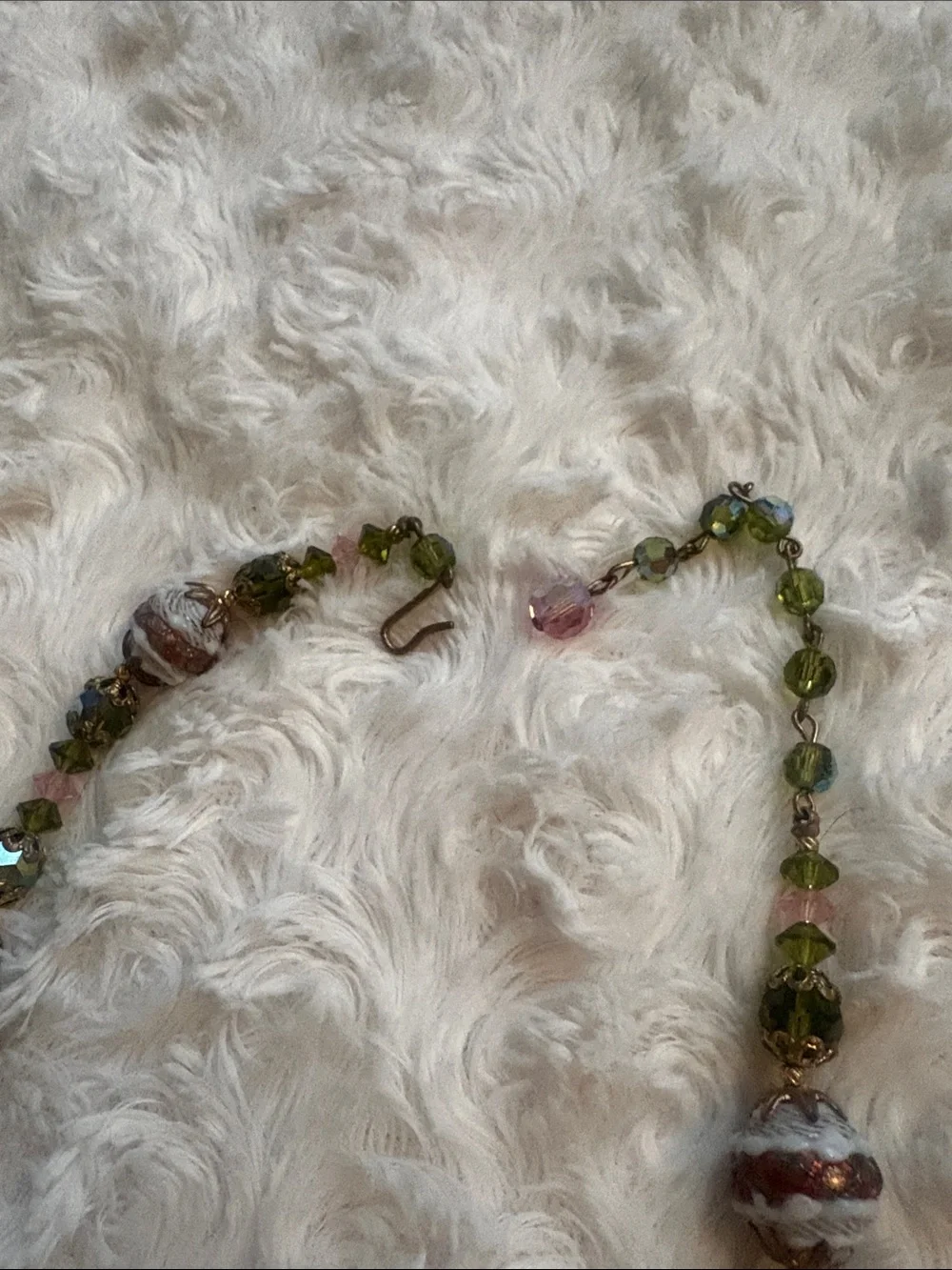 Handcrafted Green and Brown Beaded Necklace
